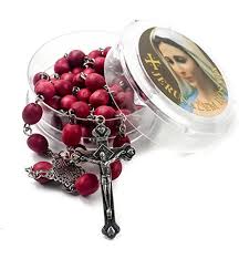 Bluenoemi Rosary red Rosary from the Holy Land - Jerusalem Cross - Red Scented Wood Beads