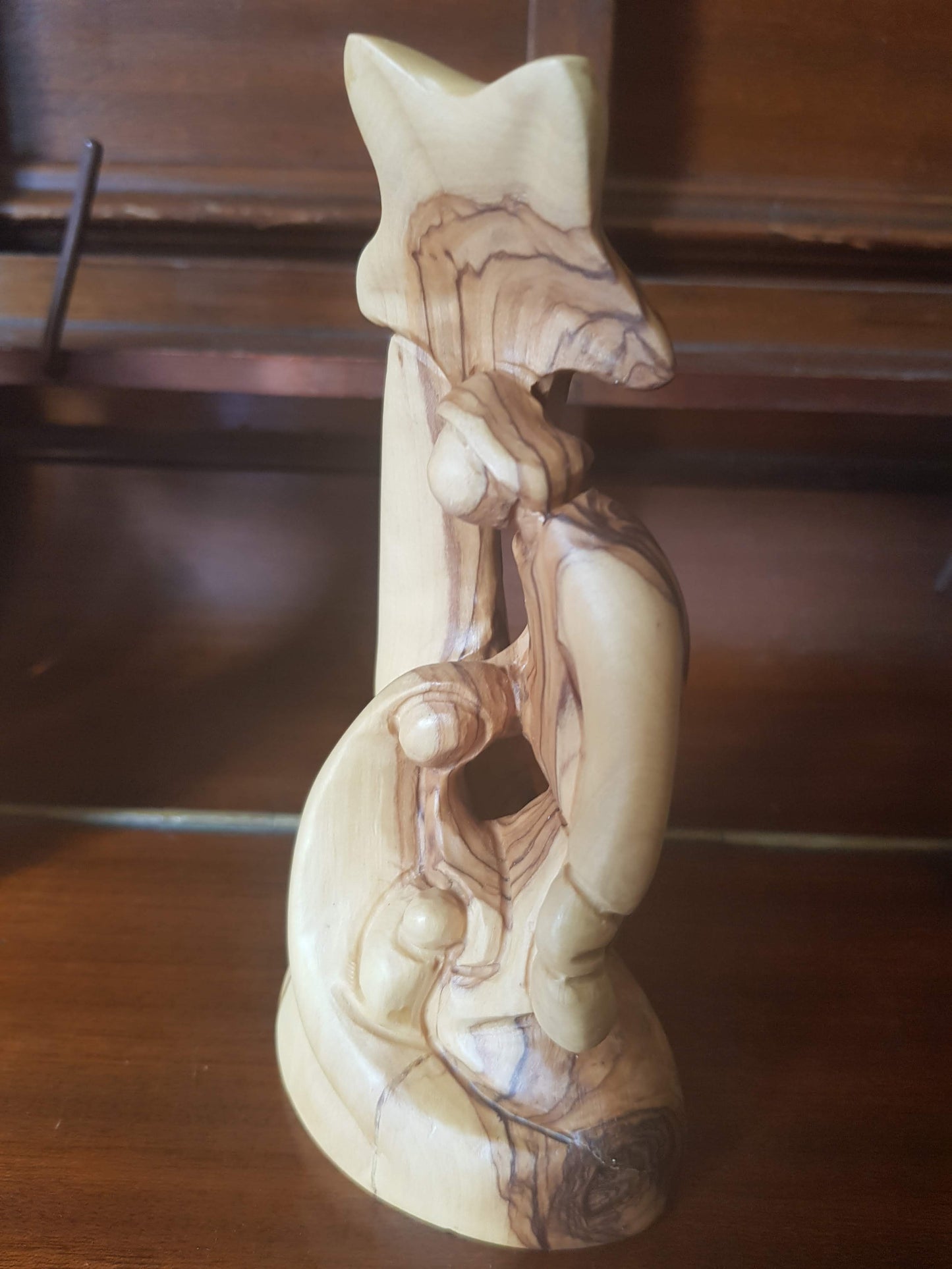 Bluenoemi sculpture brown Bluenoemi Olive Wood Sculpture from Bethlehem the Holyland The Sacred Family