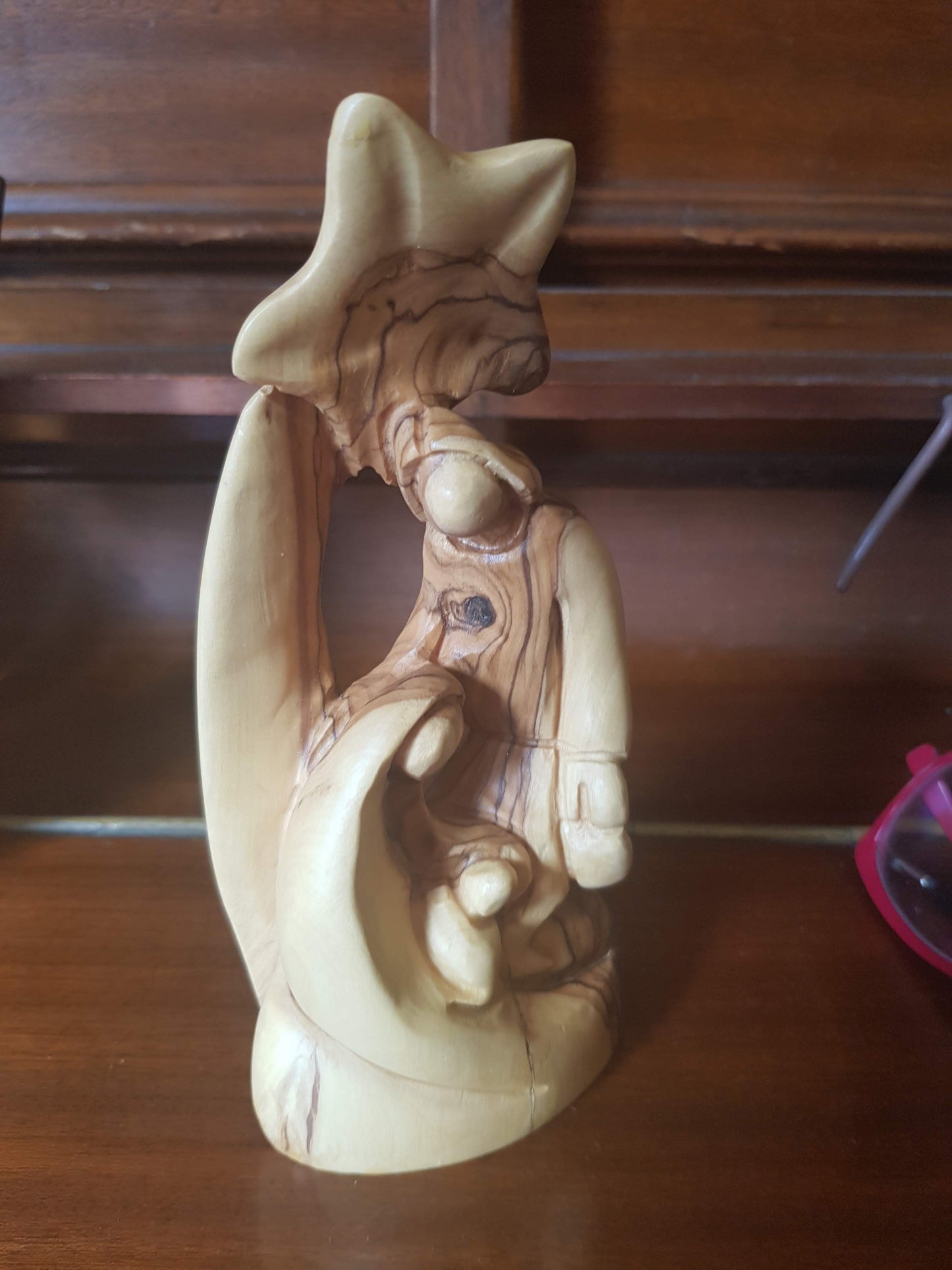 Bluenoemi sculpture brown Bluenoemi Olive Wood Sculpture from Bethlehem the Holyland The Sacred Family