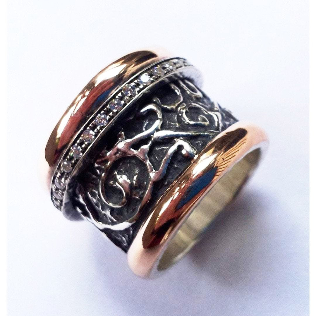 Fidget rings for women Bluenoemi Spinner Ring Bluenoemi Spinner ring for woman. Gold and silver Ladies Ring.