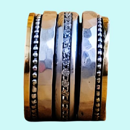 Couple rings. Spinner Ring Eternity Band. Meditation Rings for Couples. Gemstones Rings, Meditation Ring for women. - Bluenoemi