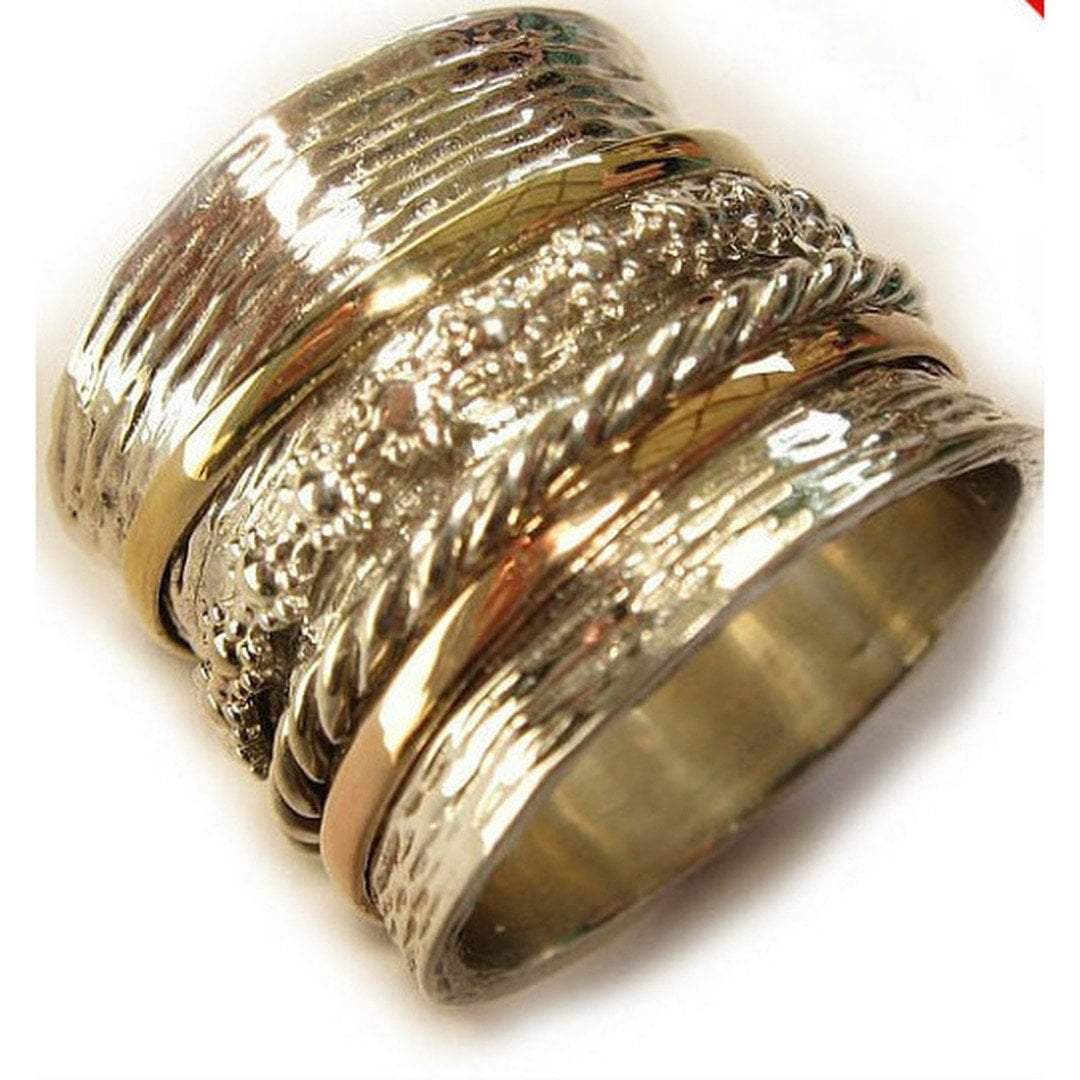 Fidget ring spinner Meditation Ring Spinning ring. Silver gold 9 ct arabesque design Bluenoemi Spinner Rings Meditation Ring Spinner ring. Silver gold 9 ct arabesque design