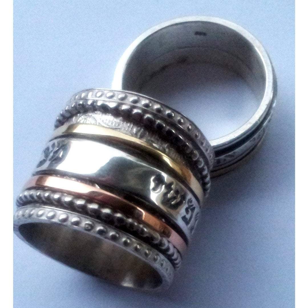 Bluenoemi Spinner Rings Poesie Ring Hebrew message verse ring Love rings: "I have found the one my soul loves"