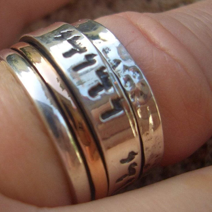 Bluenoemi Spinner Rings Ring for woman, silver gold spinner ring, Meditation Personalized Ring