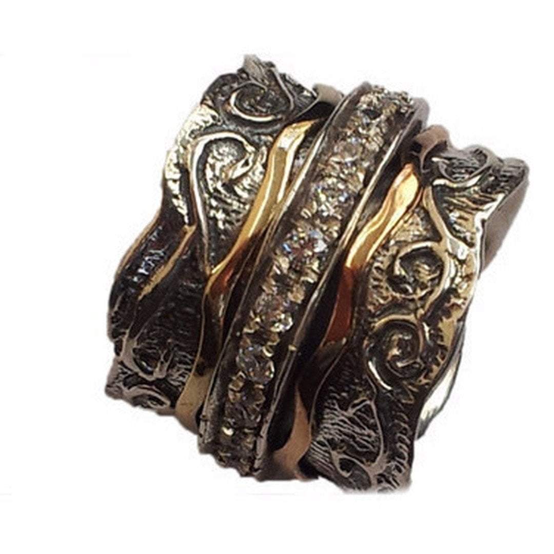 Bluenoemi Spinner Rings Ring silver & gold spinner meditation rings spinner Israeli jewel
