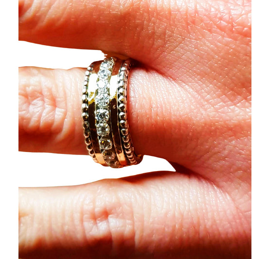 fidget rings made in israel Bluenoemi Spinner Rings Romantic spinner ring sterling silver & gold,