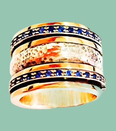 Bluenoemi Spinner Rings Spinner Ring Elegant Eternity Band Spinner Rings for Woman Gemstones Rings, Meditation Ring for women.