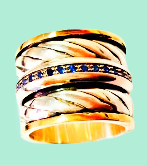 Bluenoemi Spinner Rings Spinner Ring for Woman Elegant Eternity Band Spinner Rings for Women Gemstones Rings, Meditation Ring for women.