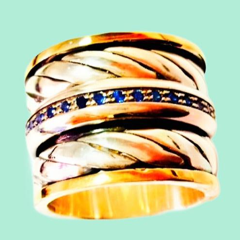 Bluenoemi Spinner Rings Spinner Ring for Woman Elegant Eternity Band Spinner Rings for Women Gemstones Rings, Meditation Ring for women.