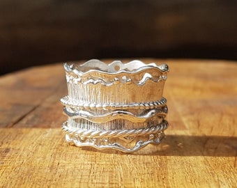 Bluenoemi Spinner Rings Spinner ring for woman handmade jewelry. Israeli meditation rings using silver and gold.