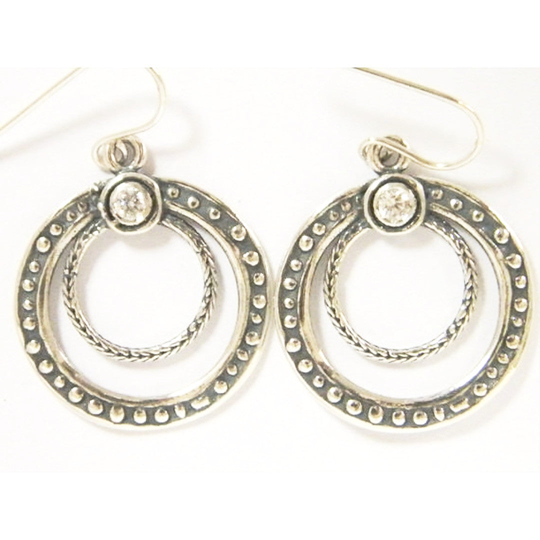 Silver earrings / earrings for women / set with zircons-Earrings-Bluenoemi Jewelry